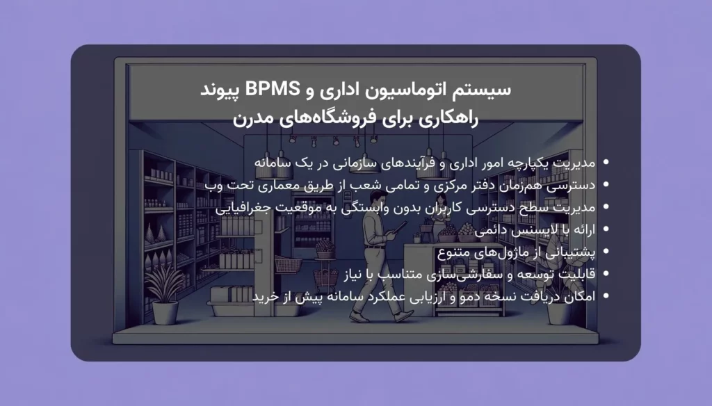 سیستم اتوماسیون اداری و BPMS پیوند؛ راهکاری برای فروشگاه‌های مدرن