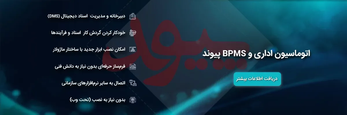 بنر hero سایت نرم افزار اتوماسیون اداری و BPMS پیوند وبسایت سماتوس